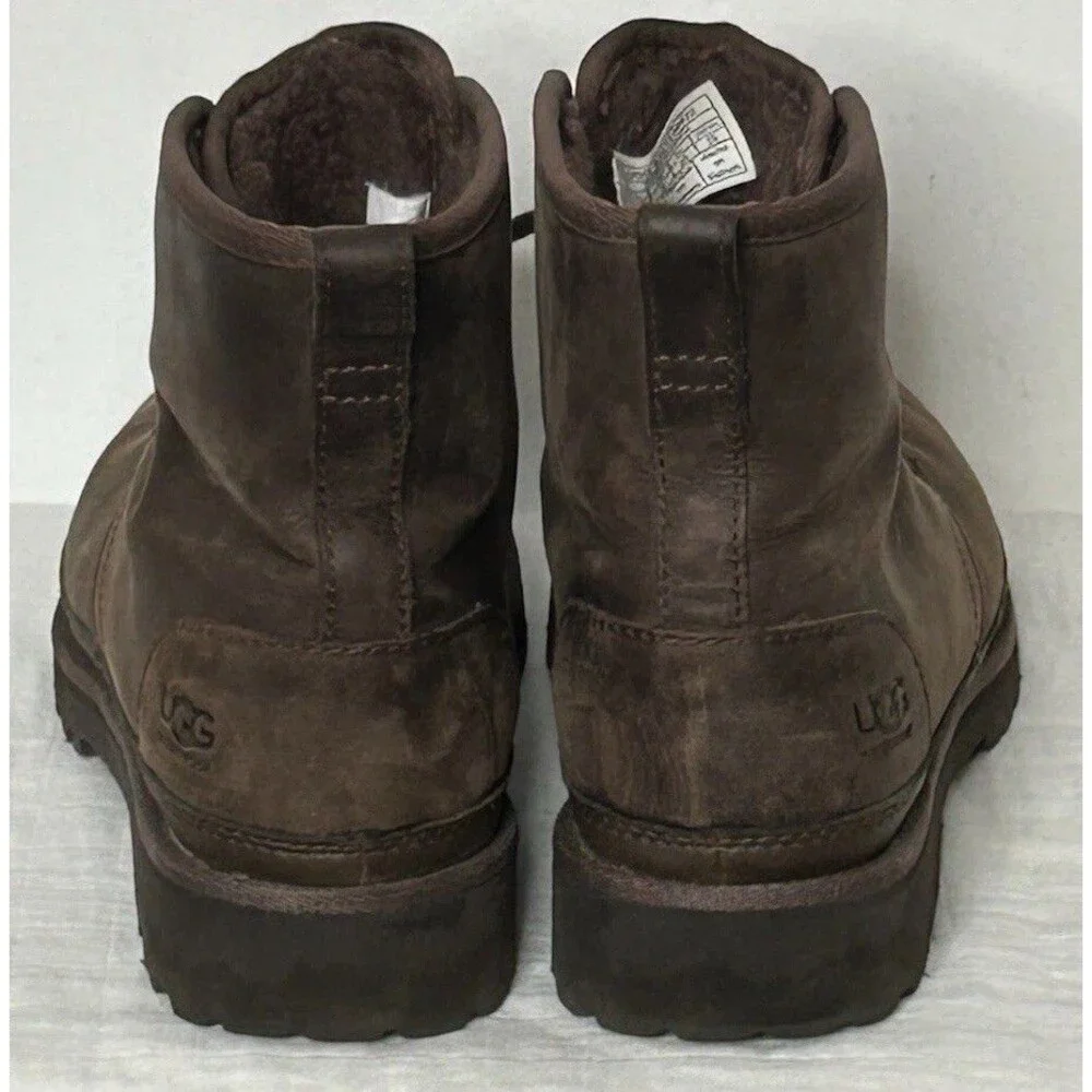 UGG HARKLAND Boot WATERPROOF GRIZZLY LEATHER US Brown Men’s Size 7 Vibrant Lugg